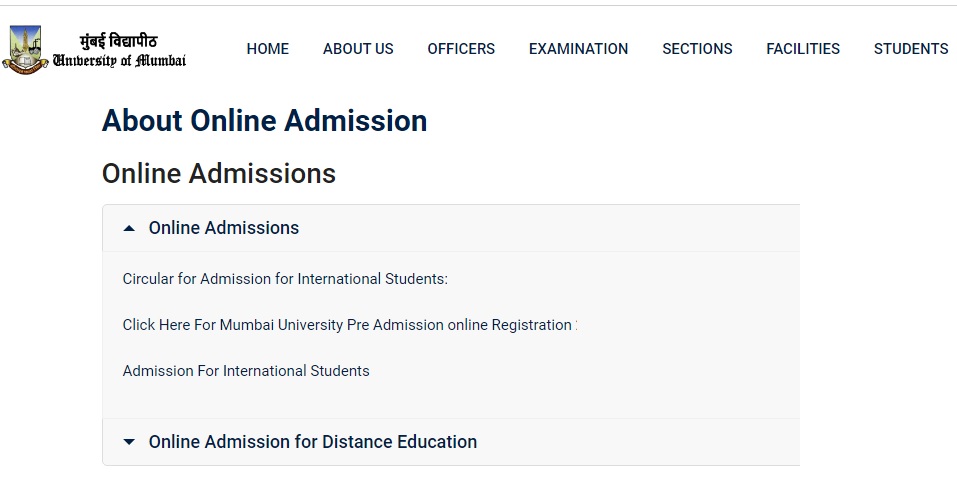 Mumbai University Idol Admission 2021-22 {www.mu.ac.in} - Application Form Last Date