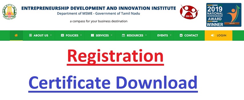 www.editn.in Registration Login - Entrepreneurs Training Application Form, Certificate Download