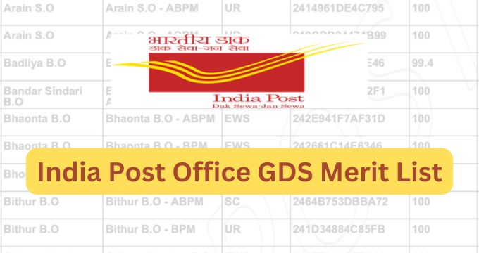 India Post Office GDS Merit List